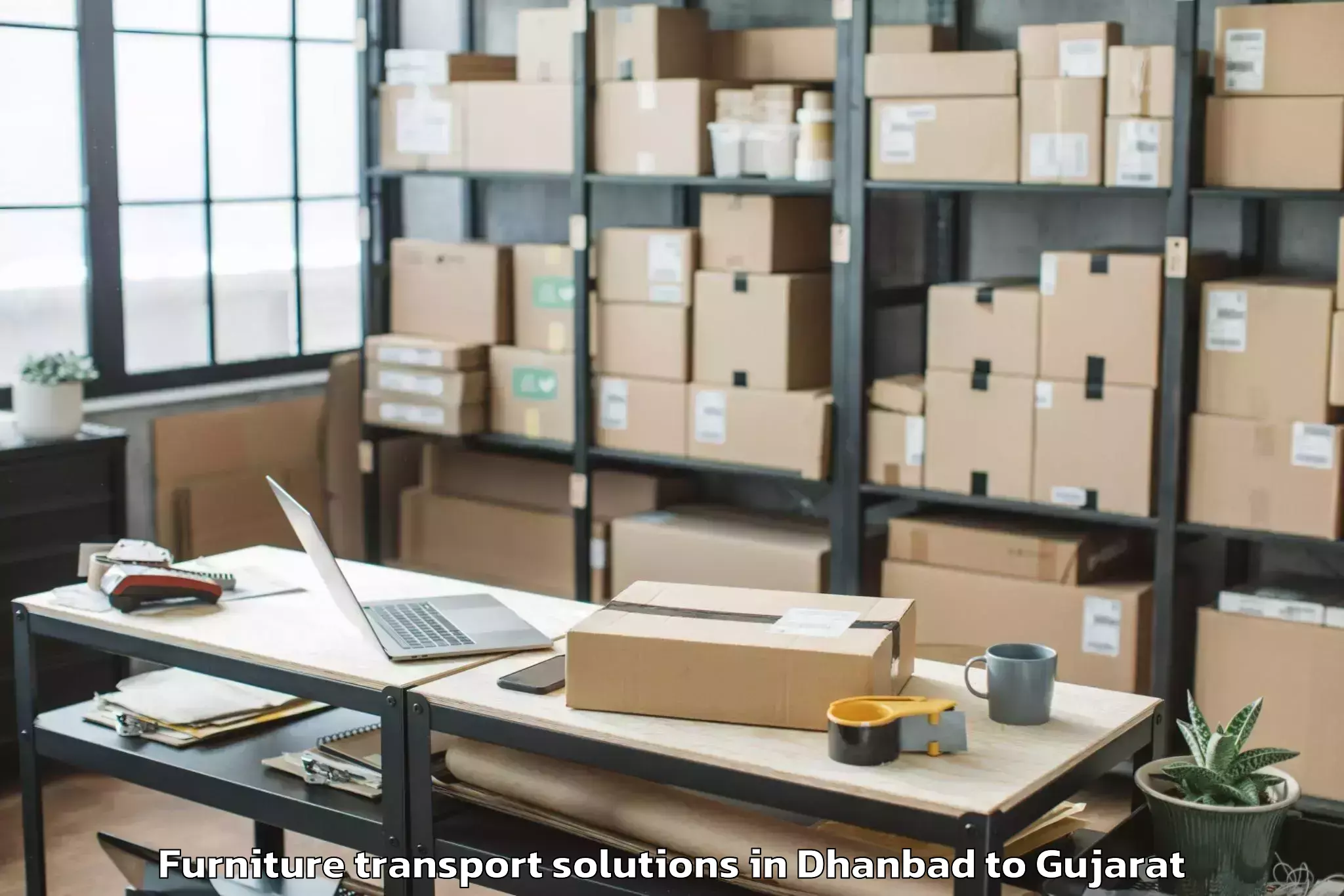 Book Your Dhanbad to Jodiya Bandar Furniture Transport Solutions Today